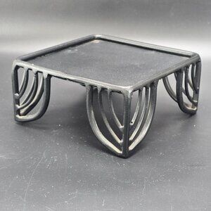 Cast Iron Square Trivet Stand Elegant Arched Legs Candle Figurines Art JE404